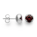 925/- Ohrstecker matt., Granat 1,66ct