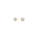 14kt. Goldohrringe Blume m/dia. 0.06ct W/SI