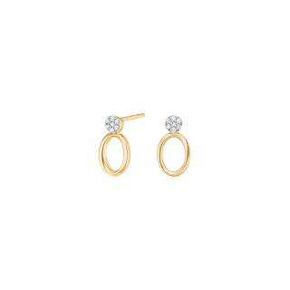 14kt. Goldohrringe m/dia. 0.055ct W/SI