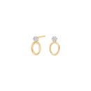 14kt. Goldohrringe m/dia. 0.055ct W/SI
