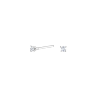 HEART 14kt. Weissgoldohrringe m/dia 0.06ct W/SI