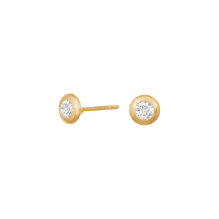 14kt. goldohrringe runden m/cz 6mm