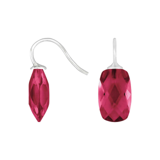 Rhod. S. Ohrring Quarz-Glas Facettiert Farbe30