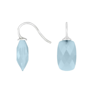 Rhod. S. Ohrring Quarz-Glas Facettiert Farbe35