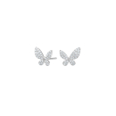 Rhod. Silber Ohrringe Schmetterling m/cz