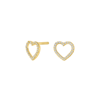 14kt. Goldohrringe m/dia. 0.06ct W/SI