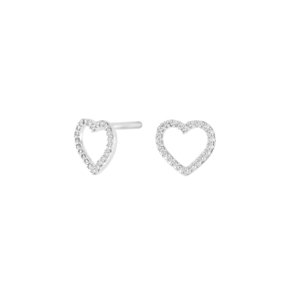 14kt. Weissgoldohrringe m/dia. 0.06ct W/SI