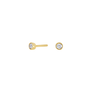 14kt. Goldohrringe m/dia. 0.10ct W/SI