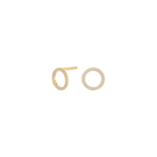 14kt. Goldohrringe m/dia. 0.06ct W/SI