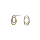 14kt. Goldohrringe Oval m/dia. 0.14ct W/SI