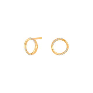 14kt. Goldohrringe m/dia. 0.05ct W/SI