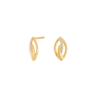 14kt. Goldohrringe m/dia. 0.02ct W/SI