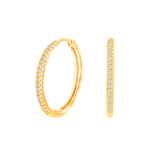 14kt. Goldohrringe m/dia. 0.11ct W/SI