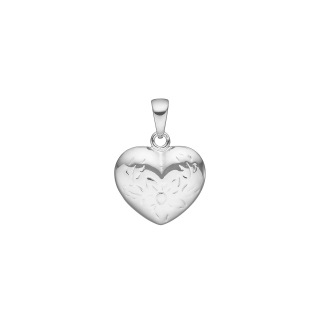Siersbøl Silber Rhod. Anhänger Herz 15mm m.Gravur