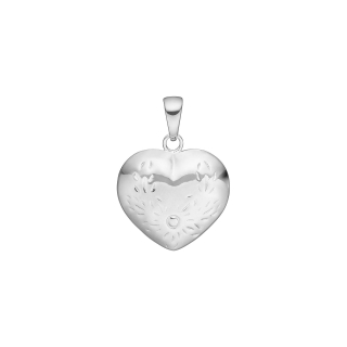 Siersbøl Silber Rhod. Anhänger Herz m.Gravur 18mm