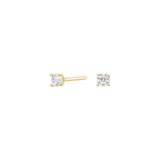 14kt. Goldohrringe m/3mm cz