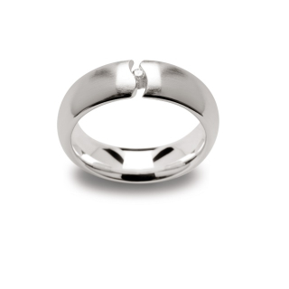 925/- Ring matt., dia. 0,03CT W-SI