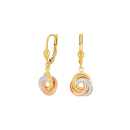 8kt. Gold Ohrringe dreifarbig