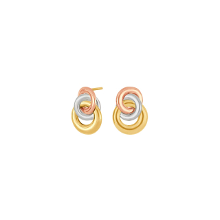 8kt. Gold Ohrringe dreifarbig