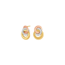 8kt. Gold Ohrringe dreifarbig