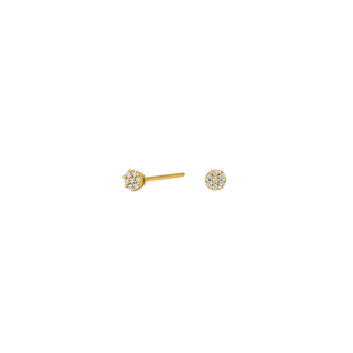 14kt. Goldohrringe m/dia. 0.04ct W/SI