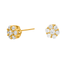 14kt. Goldohrringe m/dia. 0.023ct W/SI