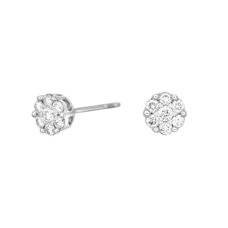14kt. Weissgoldohrringe m/dia. 0.23ct W/SI