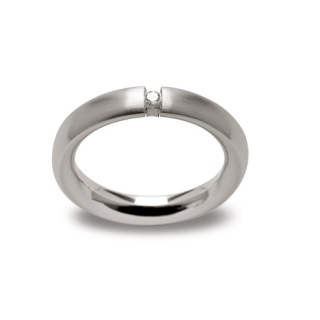 925/- Ring matt., Brillant 0,05ct W-SI