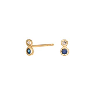 14kt. Goldohrringe m/Saphir und dia. 0.03ct W/SI