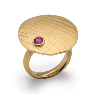 925/ - Ring, vg. matt/Gebüstet, Rhodolith 0,35CT