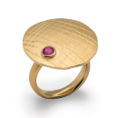 925/ - Ring, vg. matt/Gebüstet, Rhodolith 0,35CT