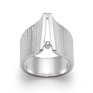 925/ - Ring matt./Gebüstet/Poliert, Dia. 0,02ct W-SI