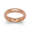 925/ - Ring, rosé vg. Poliert, dia. 0,03CT W-SI