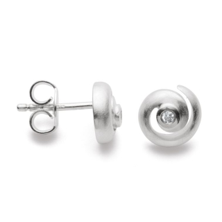 925/ - Ohrstecker, rho. matt., 0,03ct W-SI