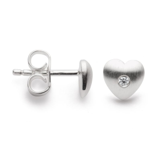 925/ - Ohrstecker matt., dia. 0,02ct W-SI