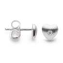 925/ - Ohrstecker, rho. matt., dia. 0,02ct W-SI