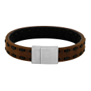 SON Armband braun m/schwarzes Kalbsleder 19cm