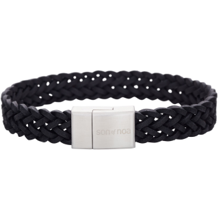 SON Armband schwarzes Kalbsleder 23cm 23