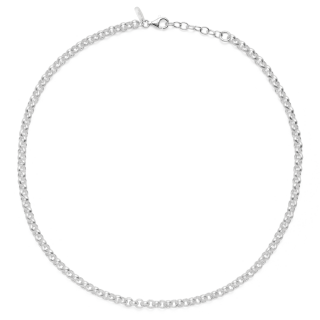 925/- Collier, rho. matt., 42cm + 3cm