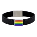 SONArmband schwarzes Kalbsleder 21cm LGBT 21