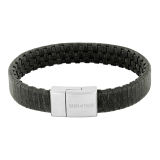 SON Armband graues Kalbsleder 21cm 12mm