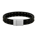 SON Armband schwarzes m/grau Kalbsleder 19cm