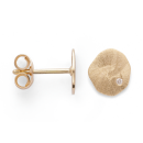 750/- Ohrstecker matt./Gebüstet, 0,02ct W-SI