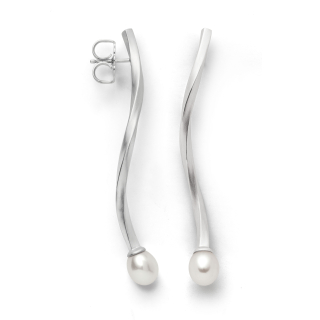 925/- Ohrstecker, rho. matt., ZuchtperleN WEIß