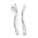 925/- Ohrstecker, rho. matt., ZuchtperleN WEIß