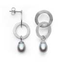 925/- Ohrstecker, rho. matt., Perle grau 7,07ct