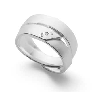 925/- Ring matt., dia. 0,015CT
