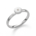 925/- Ring, rho. matt., Brillant 0,02ct W-SI