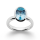 925/- Ring, rho. Poliert, Blau Topas 3,78ct