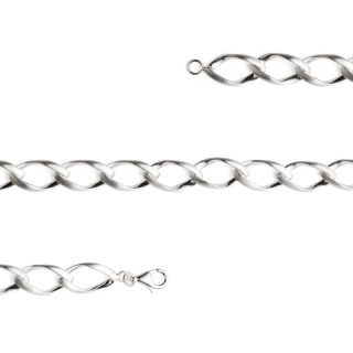 925/- Armband, rho. matt./Poliert, 19cm